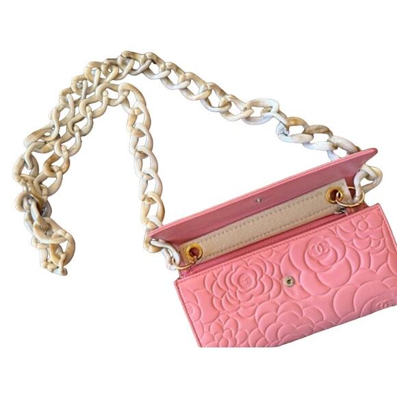 RETAIL $40 Acrylic Resin Chain! Choice Natural Sand, Navy, & Tortoise 47” - Picture 2 of 7